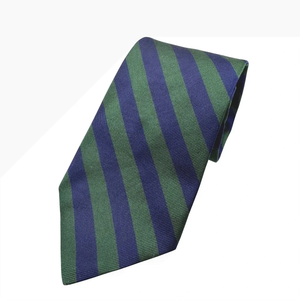 Brooks Brothers Makers Striped Silk Tie Navy Blue Green Classic‎ Formal Necktie